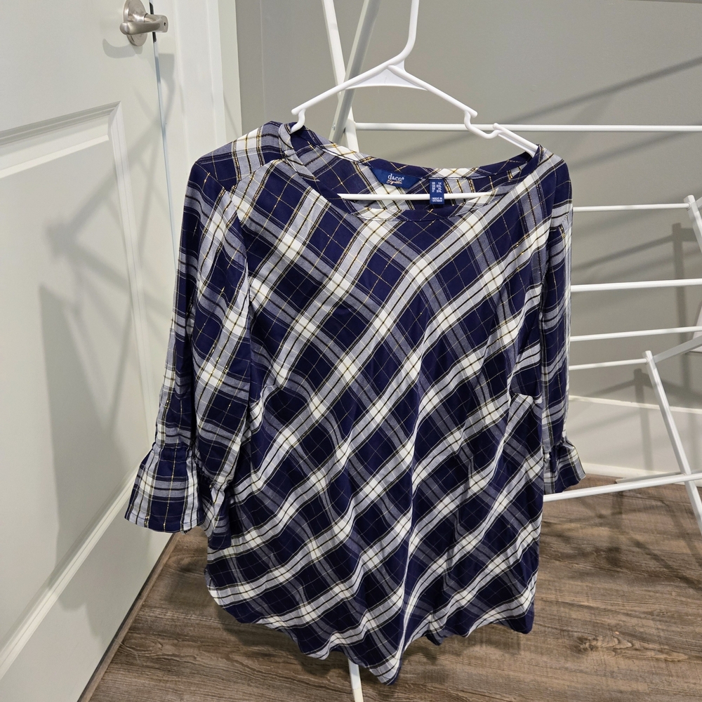 Blue Polka Dot Short Sleeve Top - Picture 6 of 6